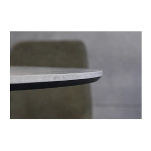 Table de salle à manger SOREN – Aspect pierre et métal – 120 cm – Ronde – Style moderne