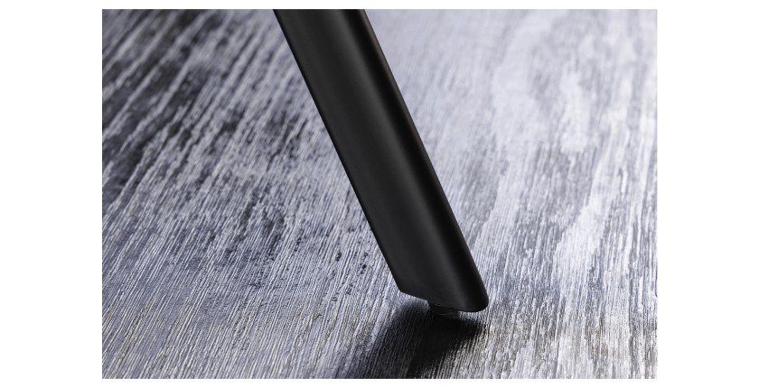 Table de salle à manger SOREN – Aspect pierre et métal – 120 cm – Ronde – Style moderne