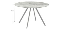 Table de salle à manger SOREN – Aspect pierre et métal – 120 cm – Ronde – Style moderne