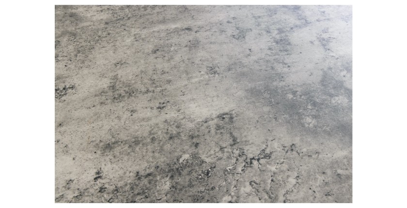 Table de salle à manger SOREN – Aspect pierre et métal – 100 cm – Ronde – Style moderne