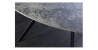 Table de salle à manger SOREN – Aspect pierre et métal – 100 cm – Ronde – Style moderne
