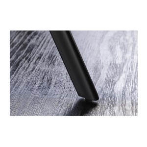 Table de salle à manger SOREN – Aspect pierre et métal – 100 cm – Ronde – Style moderne