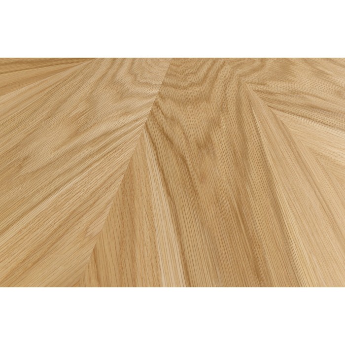 Tavolo da pranzo SOREN – Impiallacciatura di quercia e metallo – 120 cm – Rotondo – Stile moderno