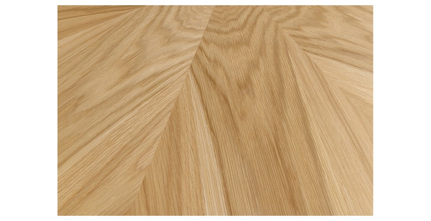 Table de salle à manger SOREN – Placage chêne et métal – 120 cm – Ronde – Style moderne