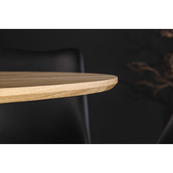 Tavolo da pranzo SOREN – Impiallacciatura di quercia e metallo – 120 cm – Rotondo – Stile moderno
