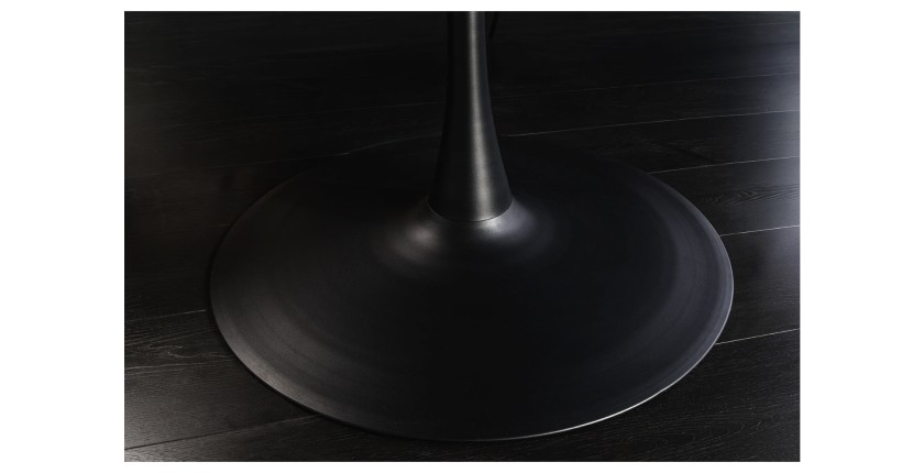 Table de salle à manger SOREN – Placage chêne et métal – 120 cm – Ronde – Style moderne