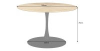 Table de salle à manger SOREN – Placage chêne et métal – 120 cm – Ronde – Style moderne