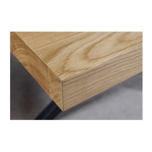 Table de salle à manger AZMA – Placage chêne et métal – 200 cm – Style moderne