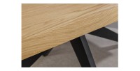 Table de salle à manger AZMA – Placage chêne et métal – 200 cm – Style moderne