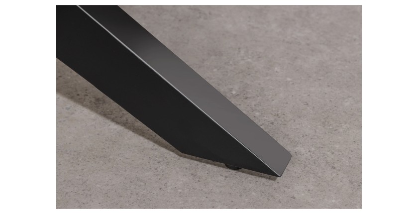 Table de salle à manger AZMA – Placage chêne et métal – 200 cm – Style moderne