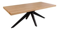 Table de salle à manger AZMA – Placage chêne et métal – 200 cm – Style moderne