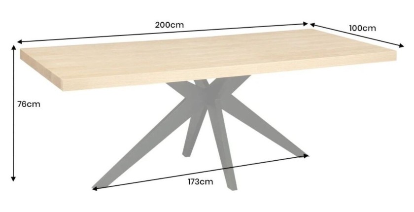 Table AZMA 200cm dimensions