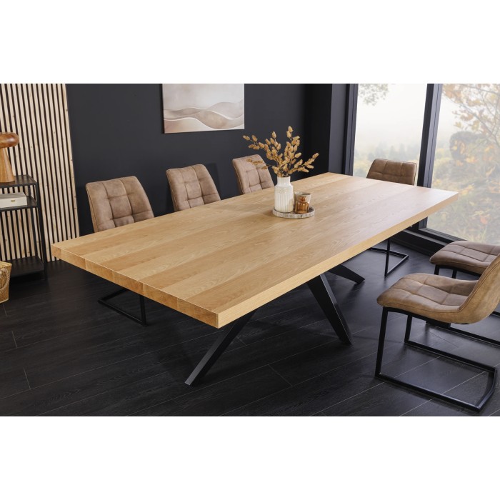 Esstisch AZMA – Eichenfurnier und Metall – 240 cm – Moderner Stil