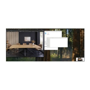 Table de salle à manger AZMA – Placage chêne et métal – 240 cm – Style moderne