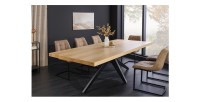 Table de salle à manger AZMA – Placage chêne et métal – 240 cm – Style moderne