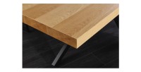 Table de salle à manger AZMA – Placage chêne et métal – 240 cm – Style moderne
