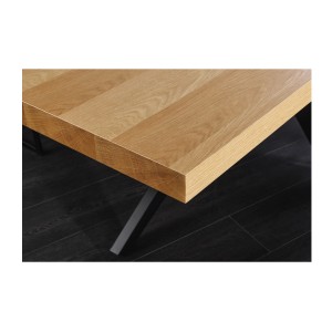 Table de salle à manger AZMA – Placage chêne et métal – 240 cm – Style moderne