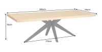 Table de salle à manger AZMA – Placage chêne et métal – 240 cm – Style moderne