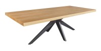 Table de salle à manger AZMA – Placage chêne et métal – 240 cm – Style moderne