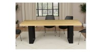 Table de salle à manger AZMA – Placage chêne et métal – 210 cm – Style moderne