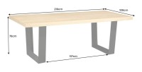Table de salle à manger AZMA – Placage chêne et métal – 210 cm – Style moderne