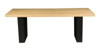 Table de salle à manger AZMA – Placage chêne et métal – 210 cm – Style moderne