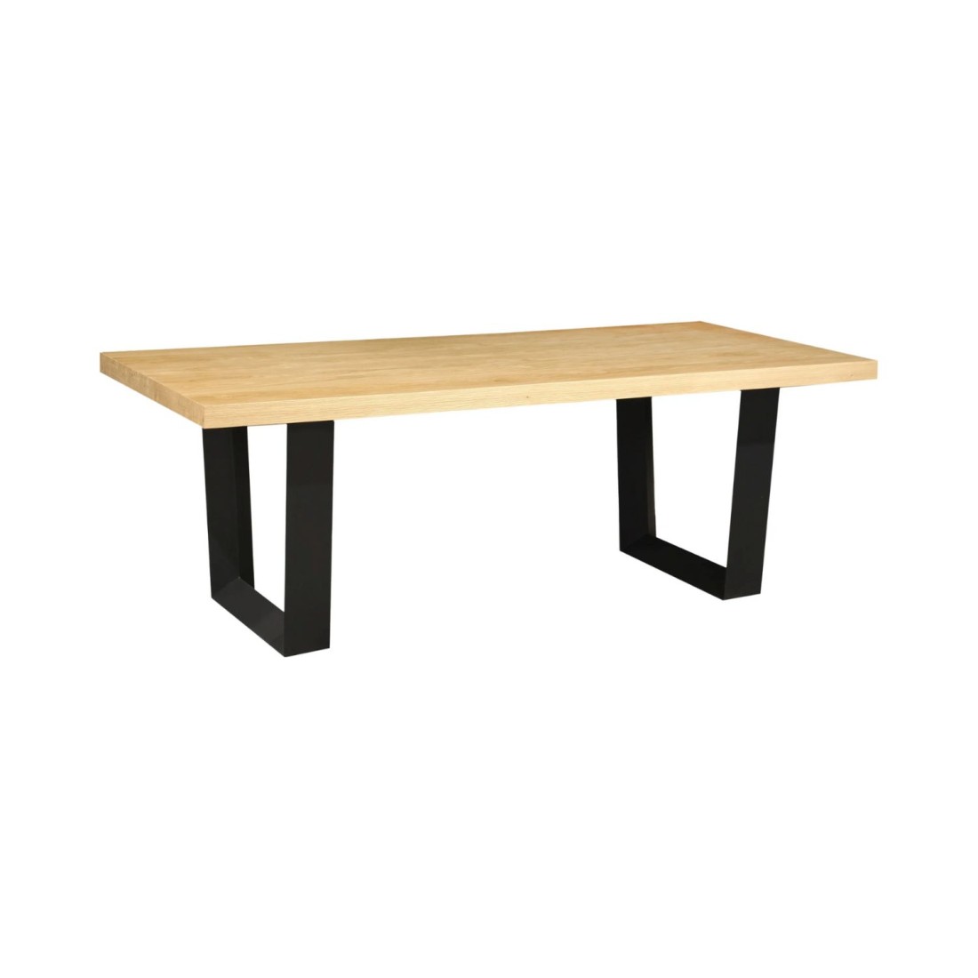 Table de salle à manger AZMA – Placage chêne et métal – 210 cm – Style moderne