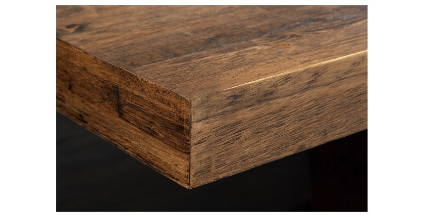 Table de salle à manger TONDAL – Bois de pin, MDF et métal – 160-200 cm – Extensible