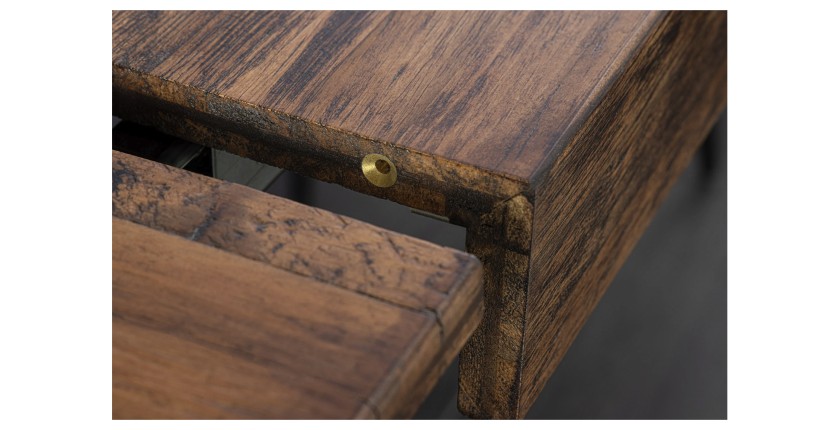 Table de salle à manger TONDAL – Bois de pin, MDF et métal – 160-200 cm – Extensible