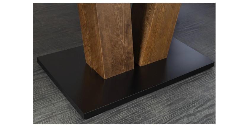 Table de salle à manger TONDAL – Bois de pin, MDF et métal – 160-200 cm – Extensible