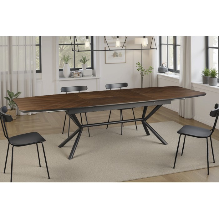 Table GRANI en noyer foncé mise en situation