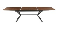 Table GRANI en noyer foncé vu avec le système d'extension