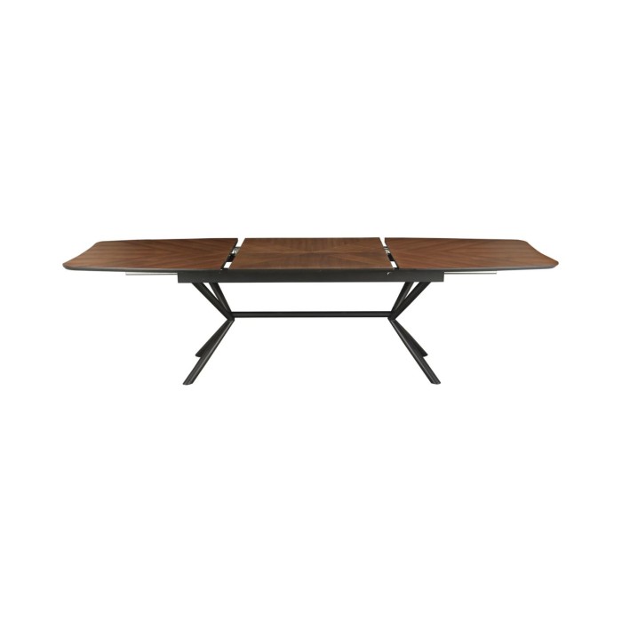 Eettafel GRANI - Walnootfineer en metaal - 180-270 cm - Uitschuifbaar