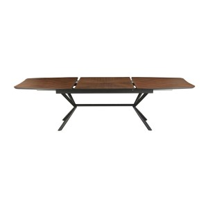Table GRANI en noyer foncé vu avec le système d'extension