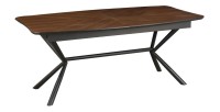 Table de salle à manger GRANI – Placage noyer et métal – 180-270 cm – Extensible