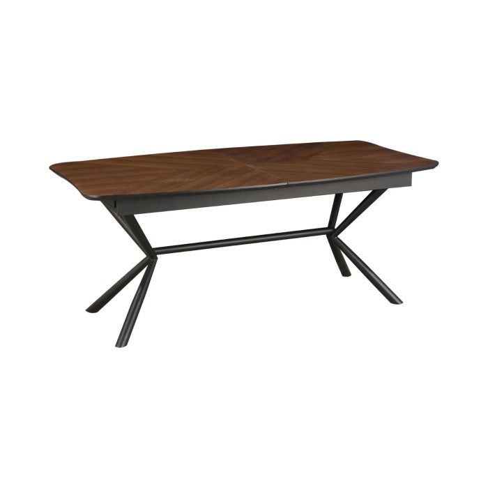 Eettafel GRANI - Walnootfineer en metaal - 180-270 cm - Uitschuifbaar
