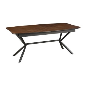 Table GRANI en noyer foncé vu de côté sans extension
