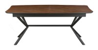 Table de salle à manger GRANI – Placage noyer et métal – 180-270 cm – Extensible