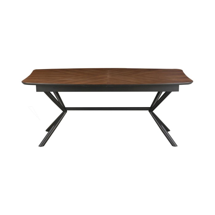Table GRANI en noyer foncé vu de face sans extension
