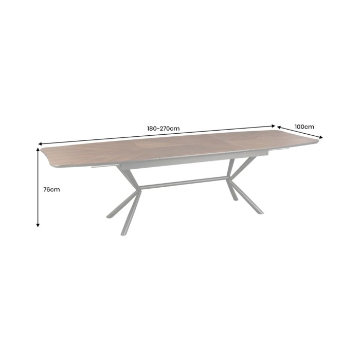 Eettafel GRANI - Walnootfineer en metaal - 180-270 cm - Uitschuifbaar