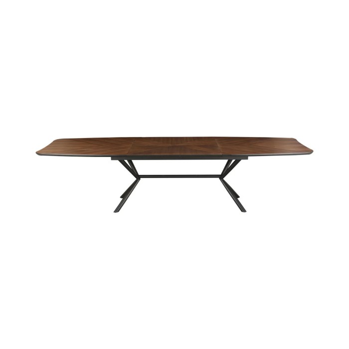 Eettafel GRANI - Walnootfineer en metaal - 180-270 cm - Uitschuifbaar