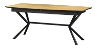 Table de salle à manger GRANI – Placage chêne clair et métal – 180-270 cm – Extensible