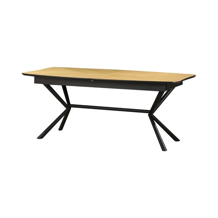 Eettafel GRANI – Fineer licht eiken en metaal – 180-270 cm – Uitschuifbaar