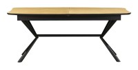 Table de salle à manger GRANI – Placage chêne clair et métal – 180-270 cm – Extensible
