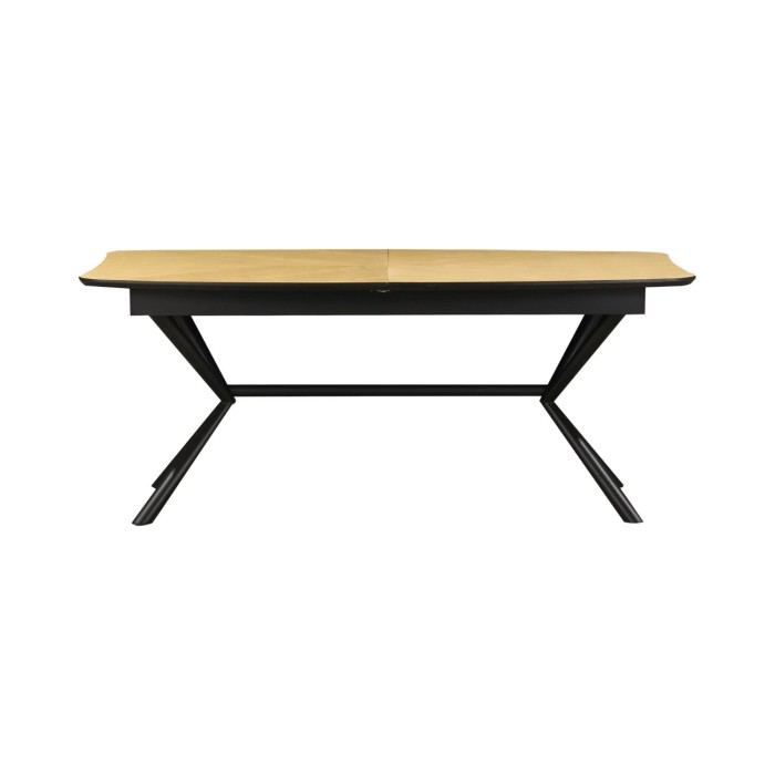 Eettafel GRANI – Fineer licht eiken en metaal – 180-270 cm – Uitschuifbaar