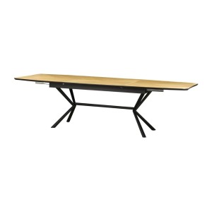 Table de salle à manger GRANI – Placage chêne clair et métal – 180-270 cm – Extensible