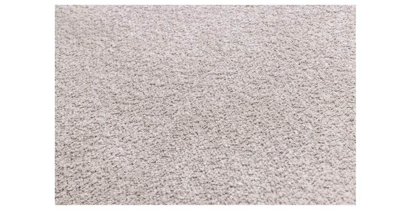 Zoom sur la texture bouclé du pouf KALIA en velours champagne