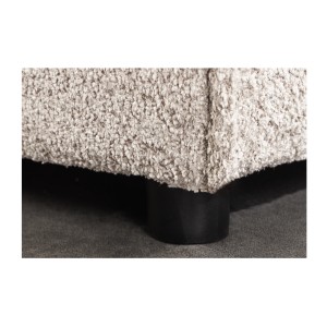 Zoom sur le pied du pouf KALIA en velours champagne bouclé