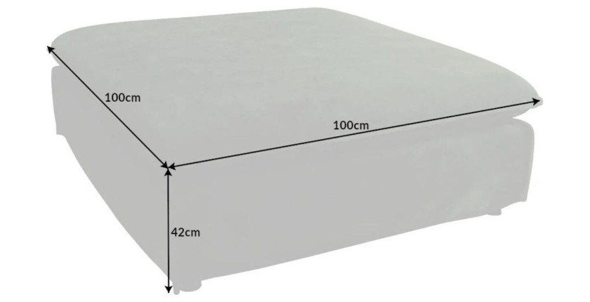 Dimensions du pouf KALIA en velours bouclés champagne