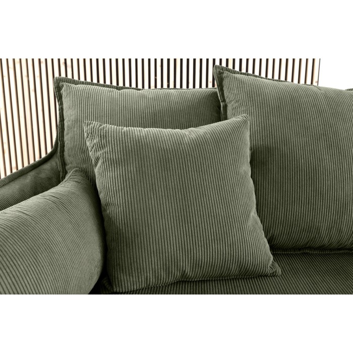 Sofa KALIA - Geribbelde stof donkergroen - 3 zitplaatsen - Hedendaagse stijl